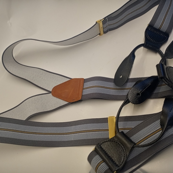 Vintage CAS Germany Grey and Blue Suspenders - Picture 3 of 14